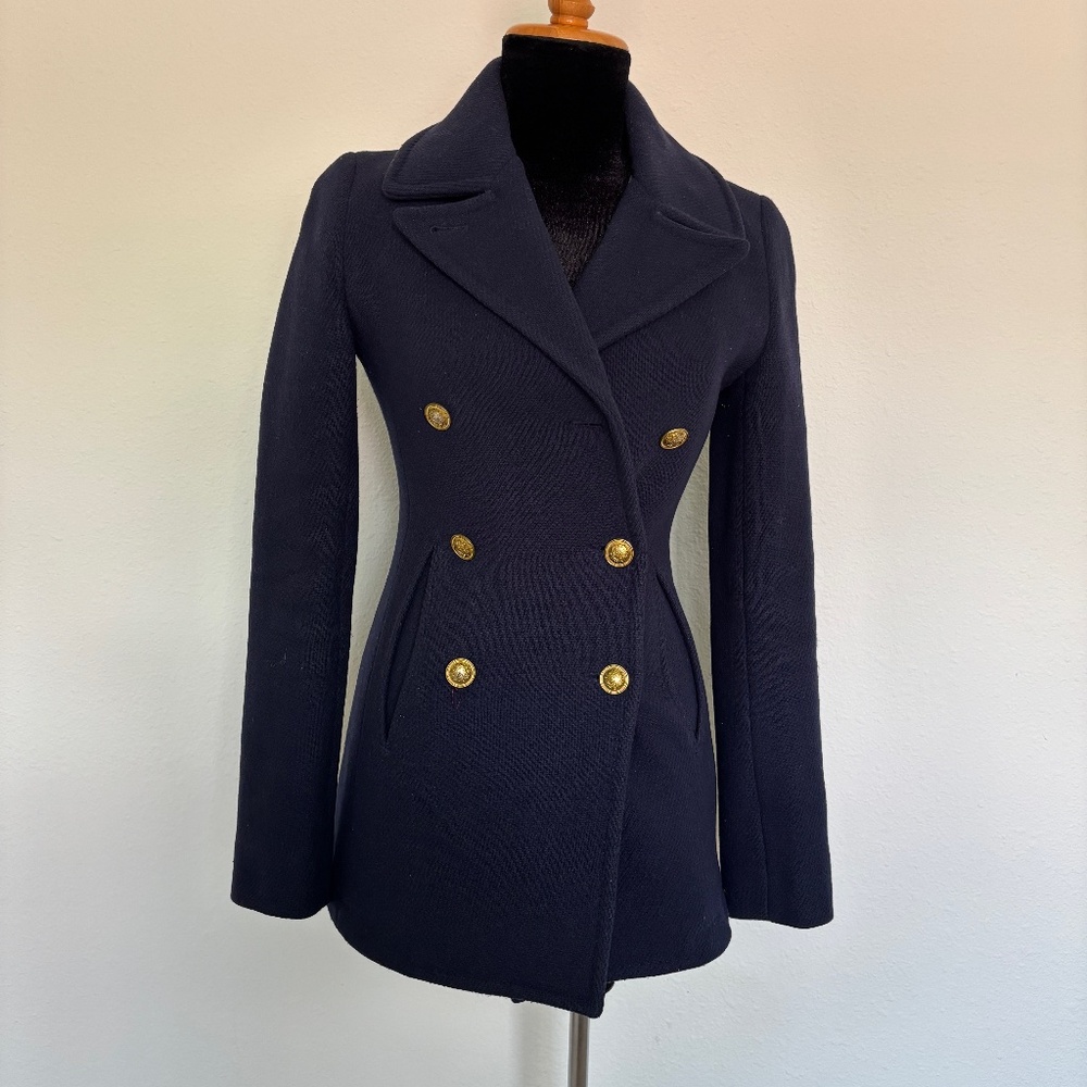 Aritzia Wilfred Classic Navy Peacoat